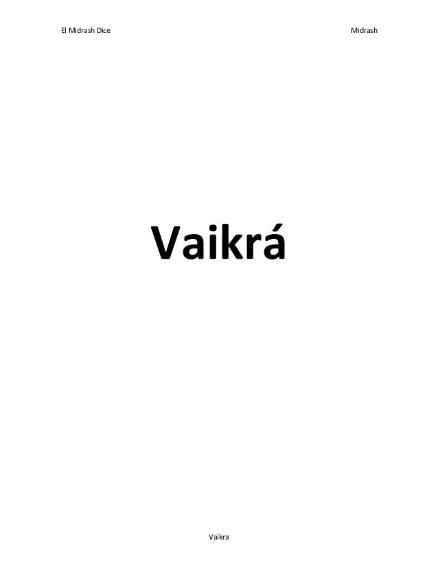 El Midrash Dice Vaikra Ebook Download